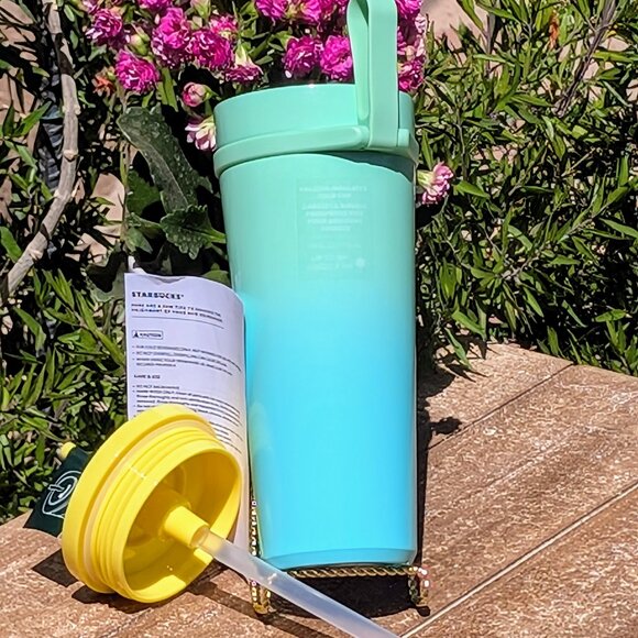 NWT Starbucks Summer 2025 Ocean Green Blue SS Carry Loop Leak Proof Tumbler - Picture 7 of 8